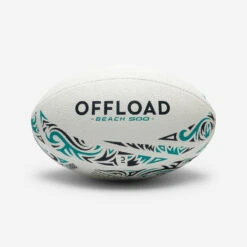 Ballon Beach Rugby Taille 4 - R500 Match Blanc