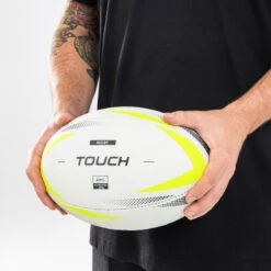 Ballon De Rugby Taille 4 - R500 Touch Wet Grip Blanc -Magasin De Sport De Rugby ballon de rugby taille 4 r500 touch wet grip blanc 4