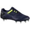 Chaussures De Rugby Terrains Gras 8 Crampons Density R500 SG Bleue Jaune