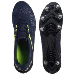 Chaussures De Rugby Terrains Gras 8 Crampons Density R500 SG Bleue Jaune -Magasin De Sport De Rugby chaussures de rugby terrains gras 8 crampons density r500 sg bleue jaune 2